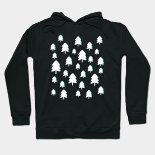 Christmas Pine Tree Pattern on Green Hoodie